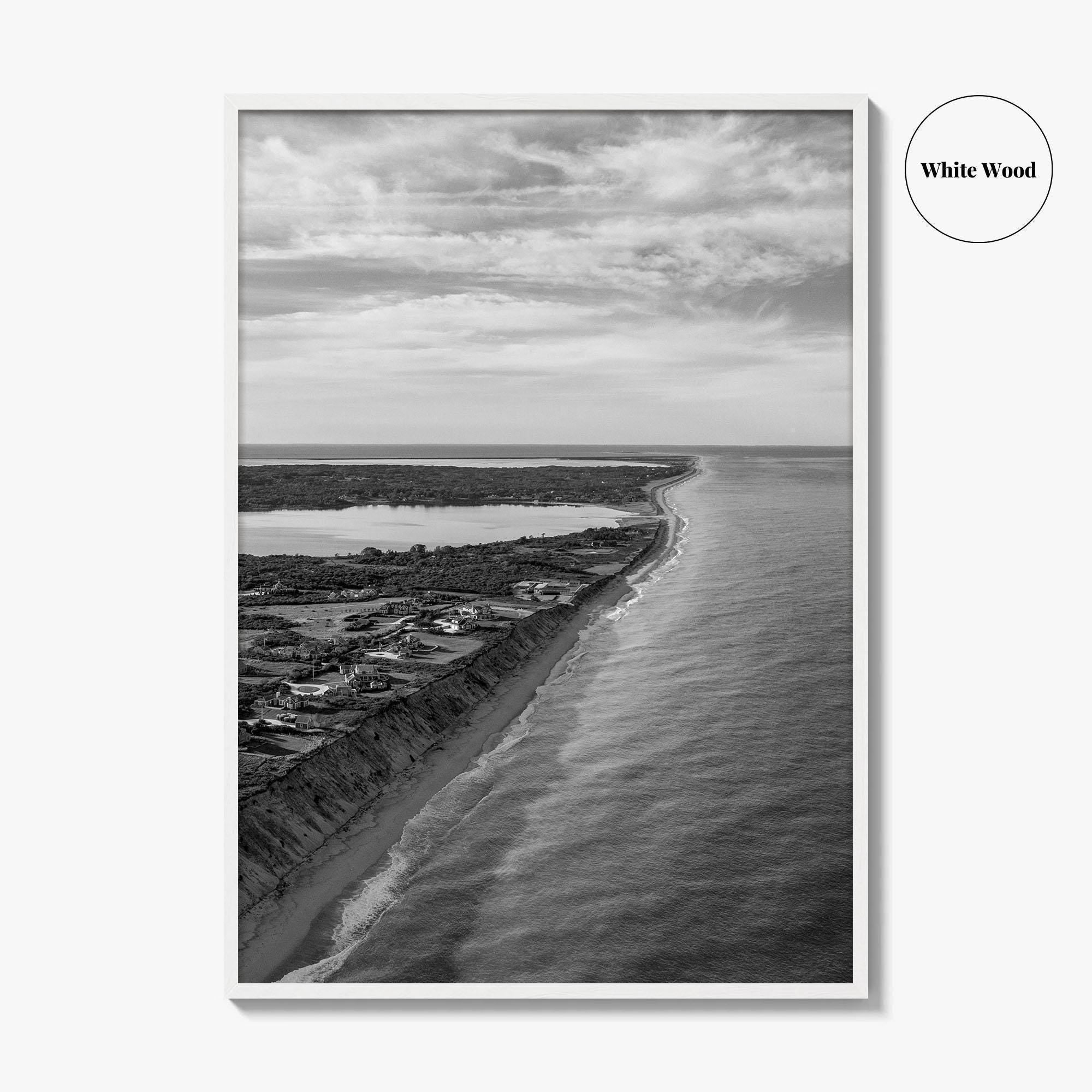 Nantucket Black and White Fine Art Photo Print, Massachusetts Lighthouse Coastline, USA Poster
