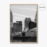 Cleveland Skyline Black and White Fine Art Photo Print, Downtown, Ohio USA Wall Poster