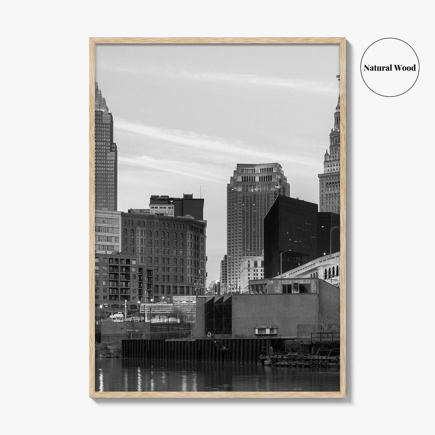 Cleveland Skyline Black and White Fine Art Photo Print, Downtown, Ohio USA Wall Poster