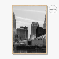 Cleveland Skyline Black and White Fine Art Photo Print, Downtown, Ohio USA Wall Poster