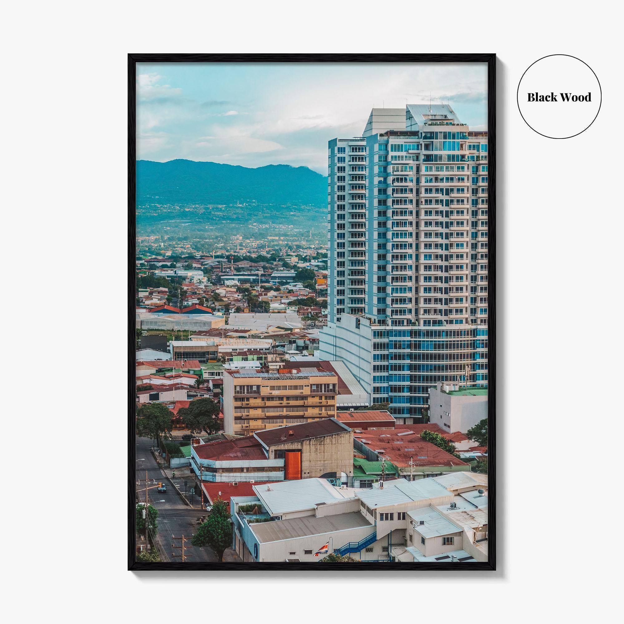 San Jose Costa Rica Fine Art Photo Print, Capital Street View, Mountains, Poster