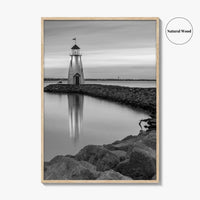 Oklahoma City Black and White Fine Art Photo Print, Lake Hefner Lighthouse, Oklahoma Poster