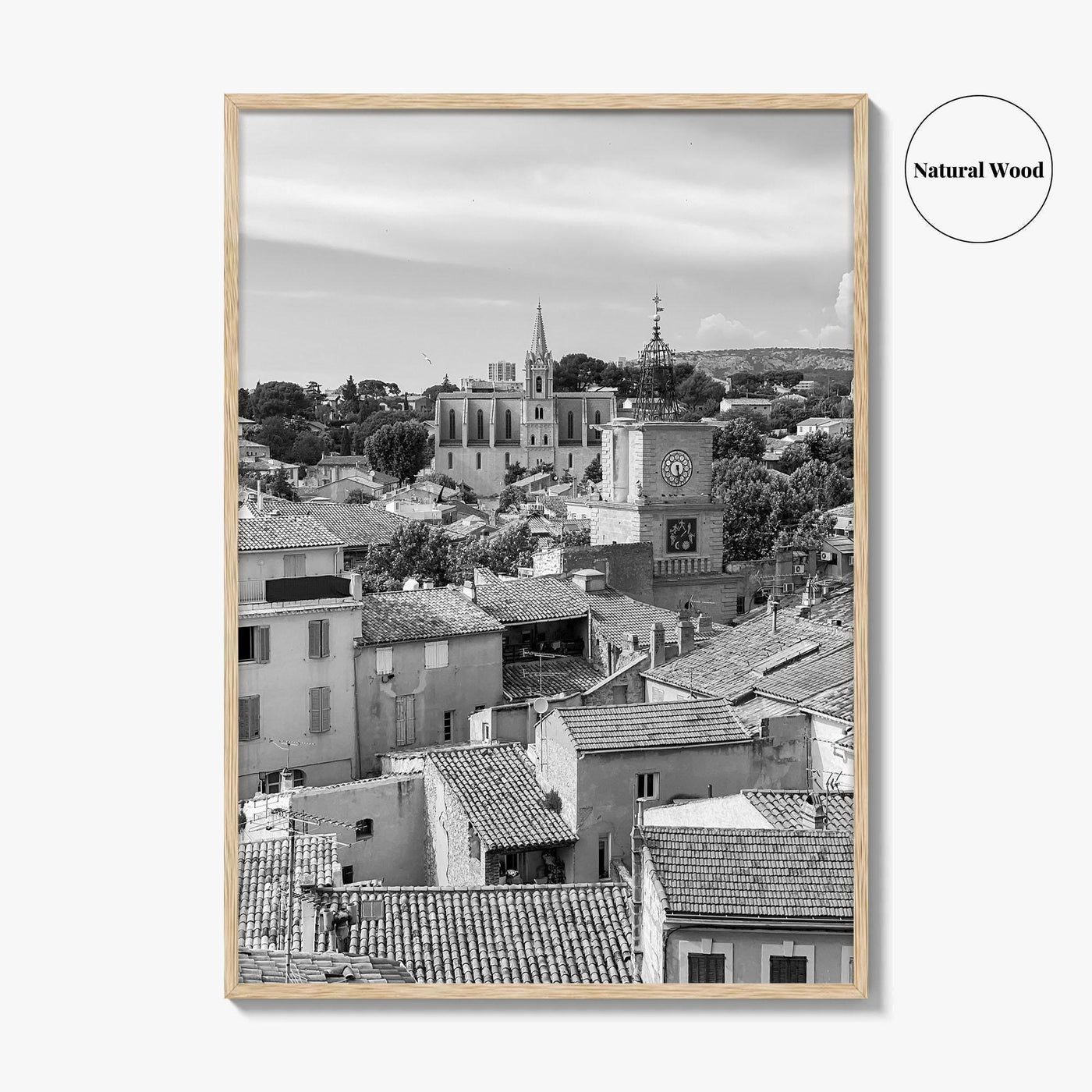 Salon de Provence Black and White Fine Art Photo Print, Tour de l'Horloge Poster