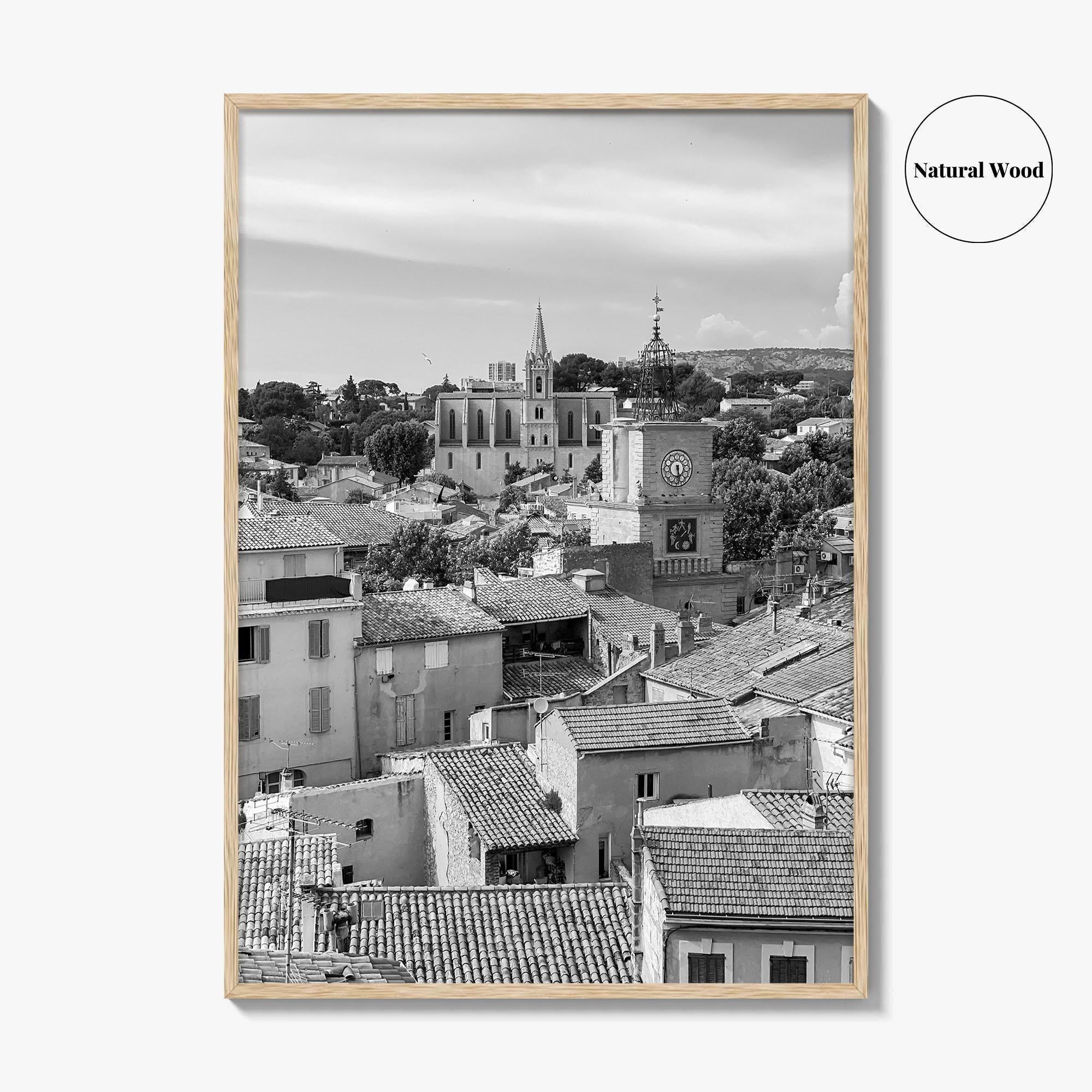 Salon de Provence Black and White Fine Art Photo Print, Tour de l'Horloge Poster