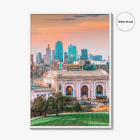 Kansas City Skyline Fine Art Photo Print, Union Station, Missouri, USA Wall Decor Poster