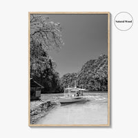Coron Black and White Fine Art Photo Print, Palawan Philippines Wall Poster, Boat