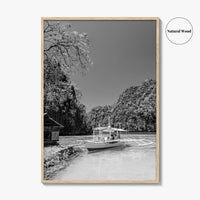 Coron Black and White Fine Art Photo Print, Palawan Philippines Wall Poster, Boat