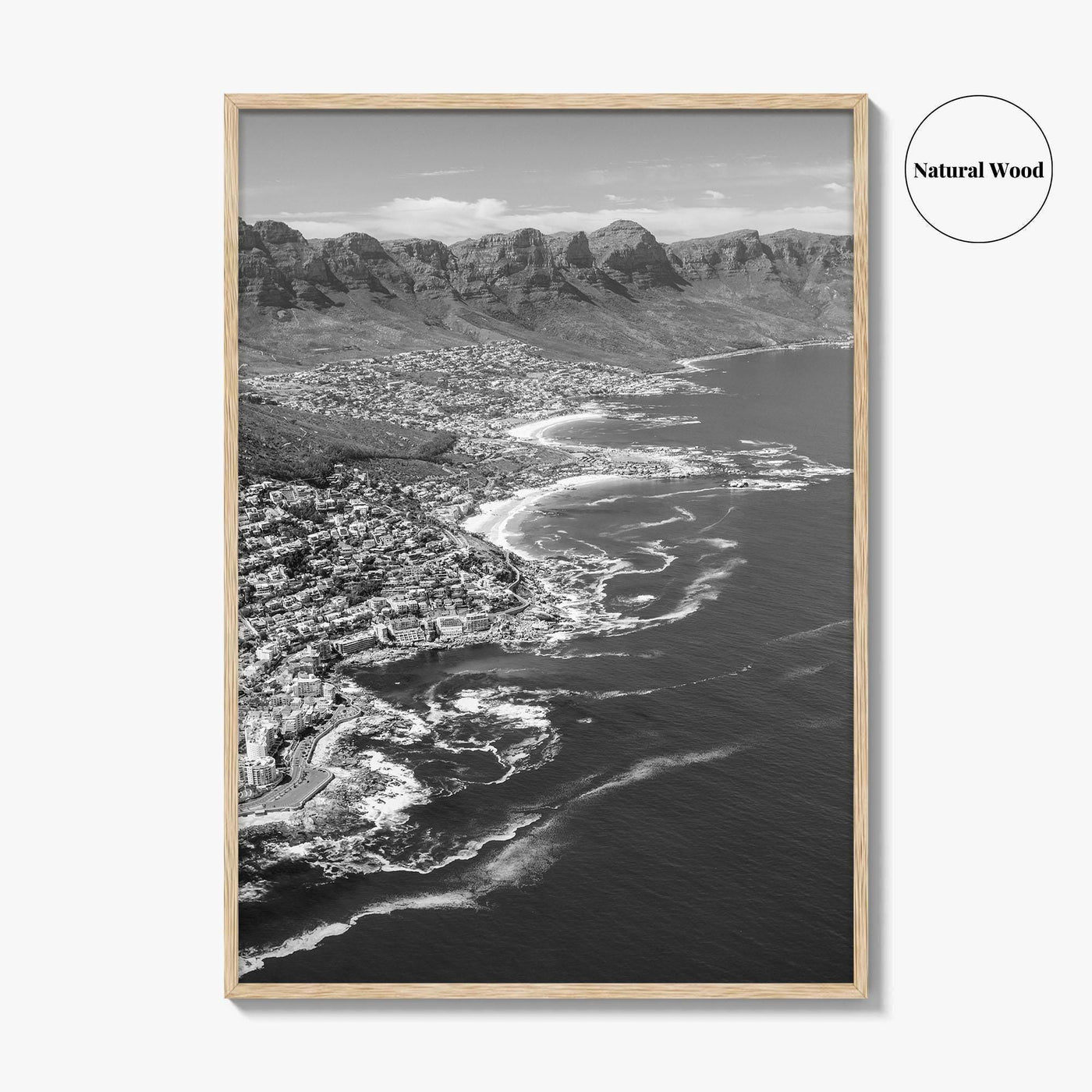 Cape Town Black and White Fine Art Photo Print, Coastal South Africa Poster