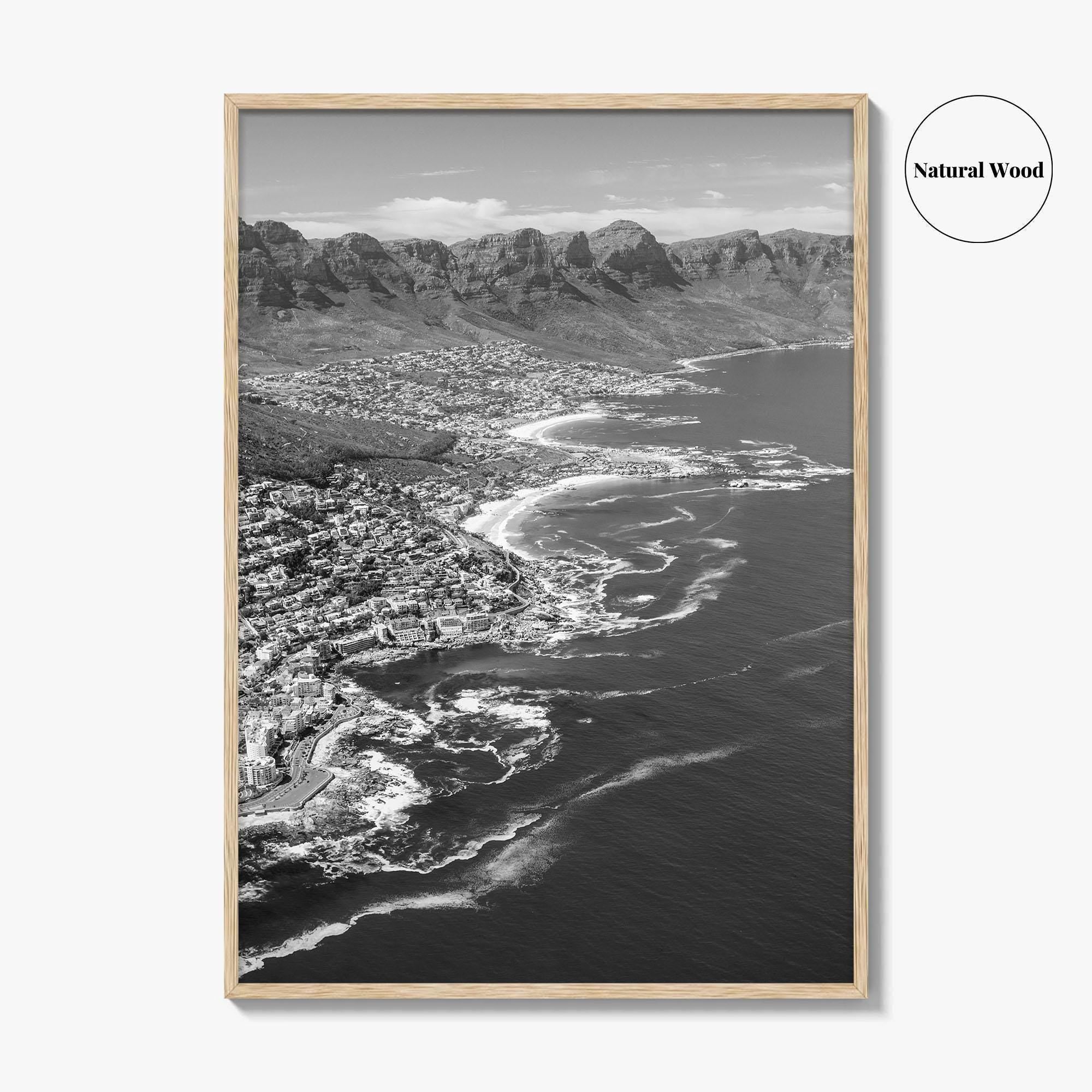 Cape Town Black and White Fine Art Photo Print, Coastal South Africa Poster