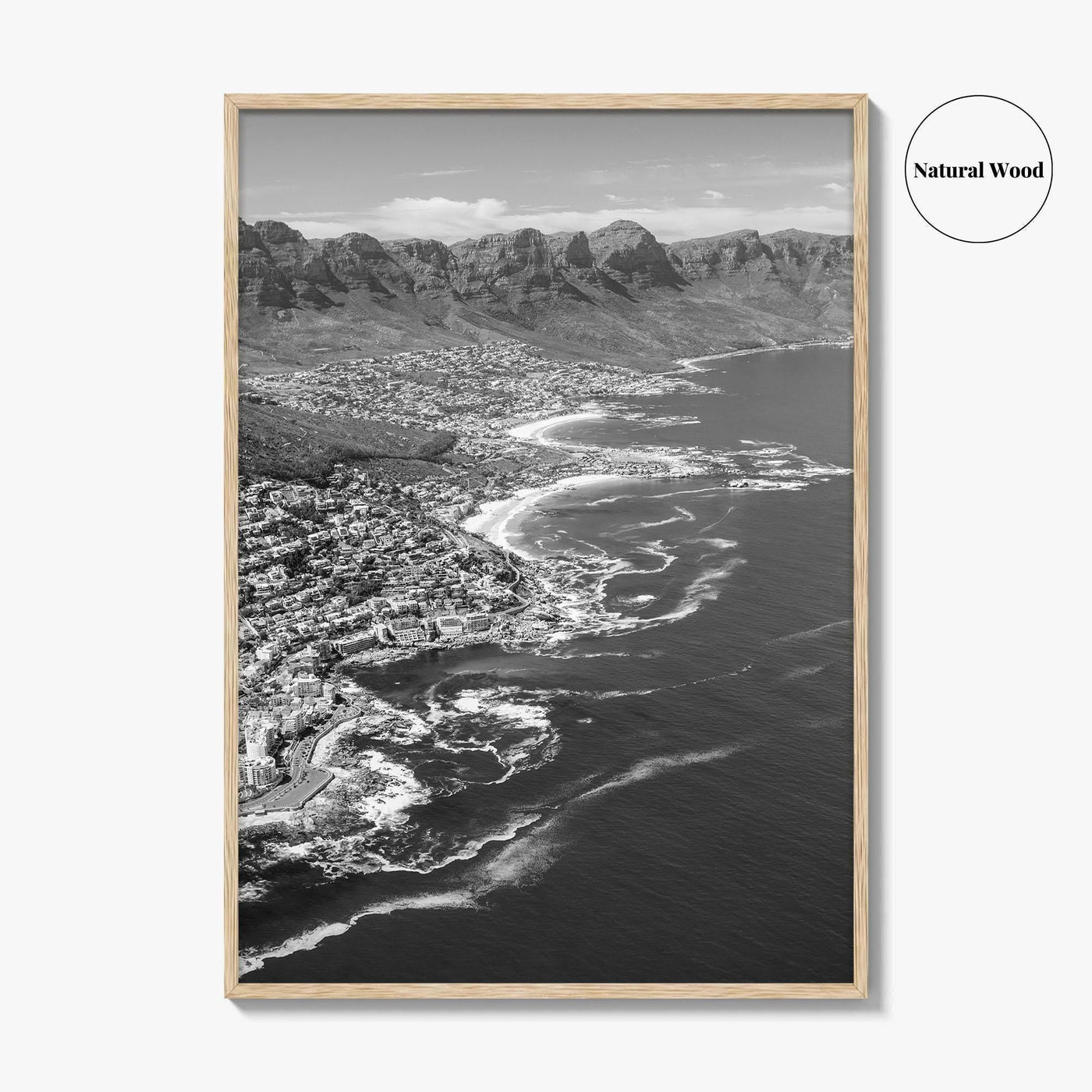 Cape Town Black and White Fine Art Photo Print, Coastal South Africa Poster
