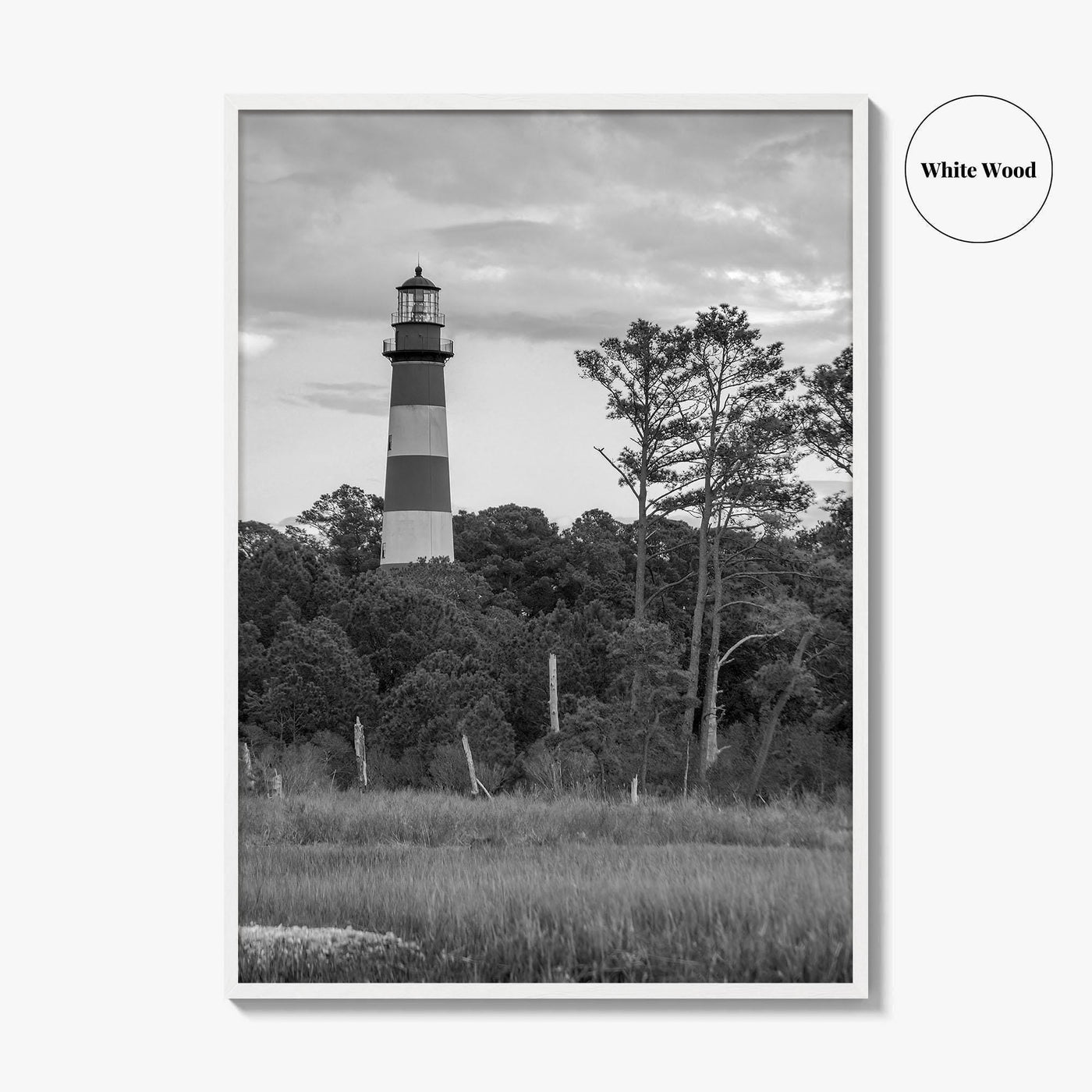 Chincoteague Black and White Fine Art Photo Print, Assateague Lighthouse, Virginia Poster