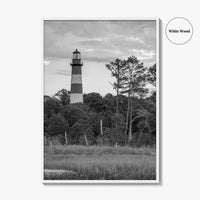 Chincoteague Black and White Fine Art Photo Print, Assateague Lighthouse, Virginia Poster
