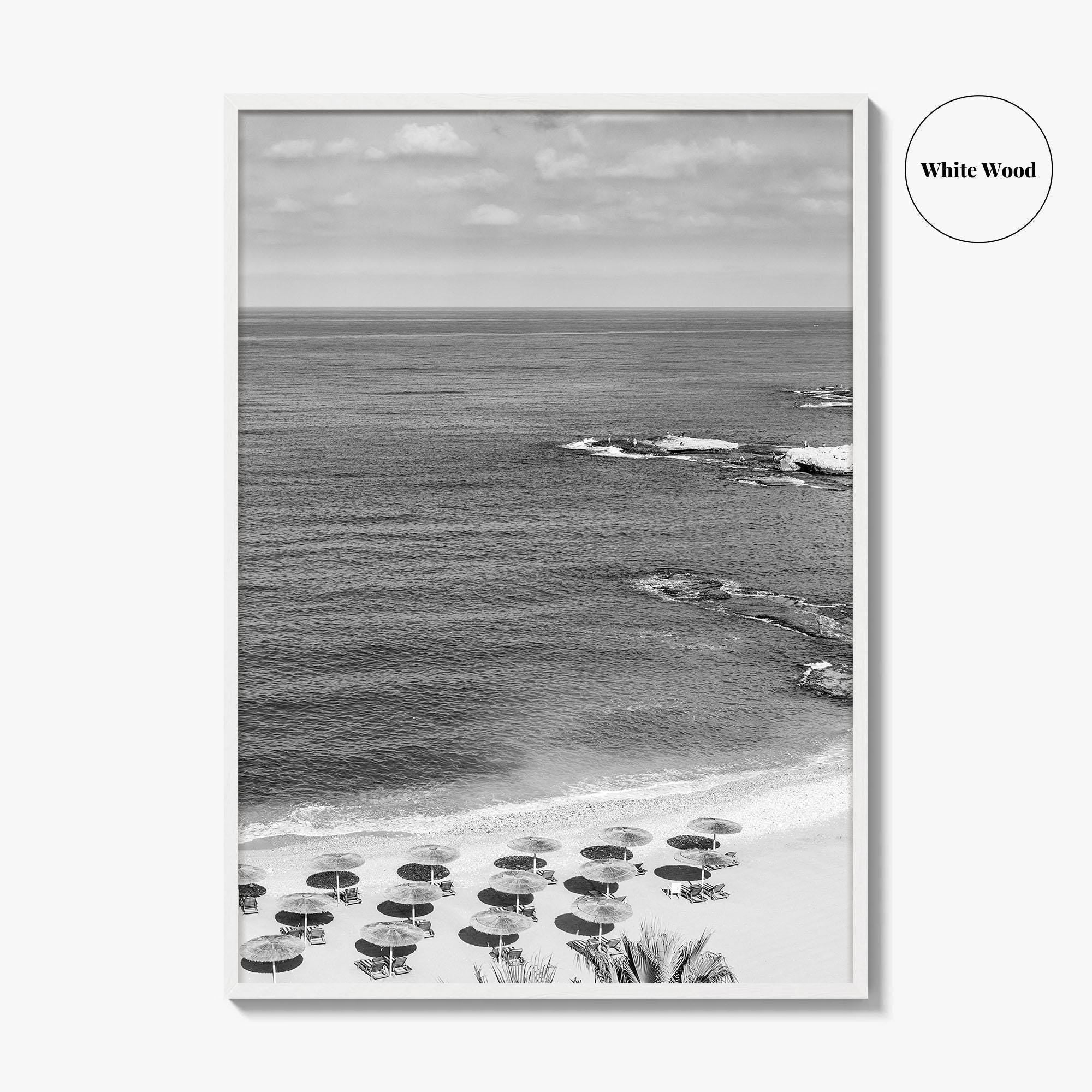 Beirut Black and White Fine Art Photo Print, Raouche Coast, Lebanon Wall Poster