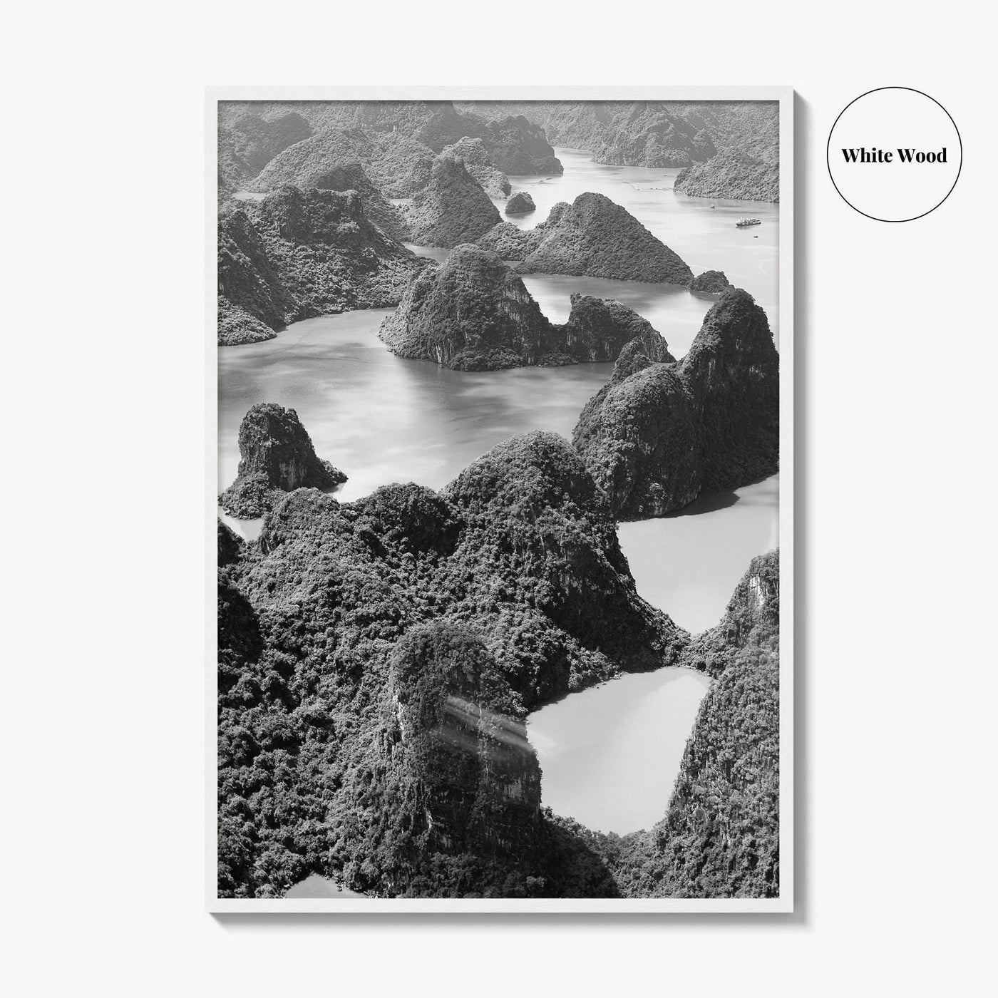 Ha Long Bay Black and White Fine Art Photo Print, Vietnam Poster