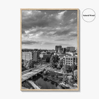 Greenville Skyline Black and White Fine Art Photo Print, South Carolina, SC Poster