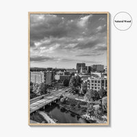 Greenville Skyline Black and White Fine Art Photo Print, South Carolina, SC Poster