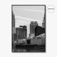 Cleveland Skyline Black and White Fine Art Photo Print, Downtown, Ohio USA Wall Poster