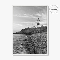Montauk Lighthouse Black and White Fine Art Photo Print, Long Island New York, Poster