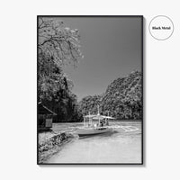 Coron Black and White Fine Art Photo Print, Palawan Philippines Wall Poster, Boat