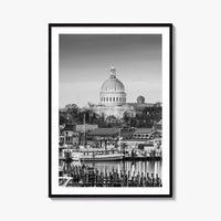 Annapolis Skyline Black and White Fine Art Photo Print, Maryland, Chesapeake Bay Poster
