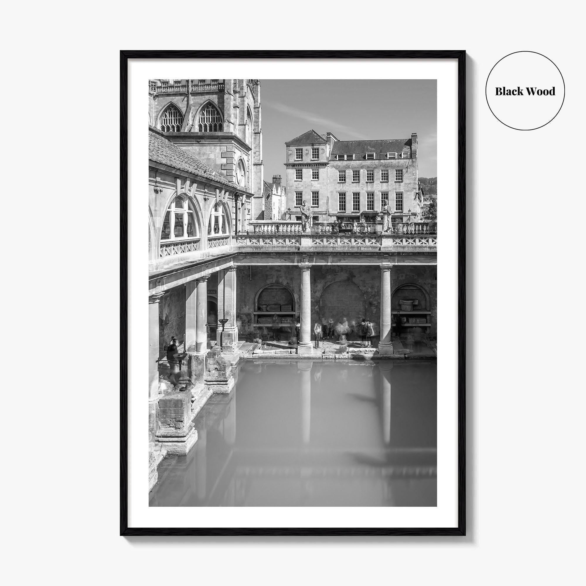 Bath Black and White Fine Art Photo Print, Roman Baths Somerset England Poster