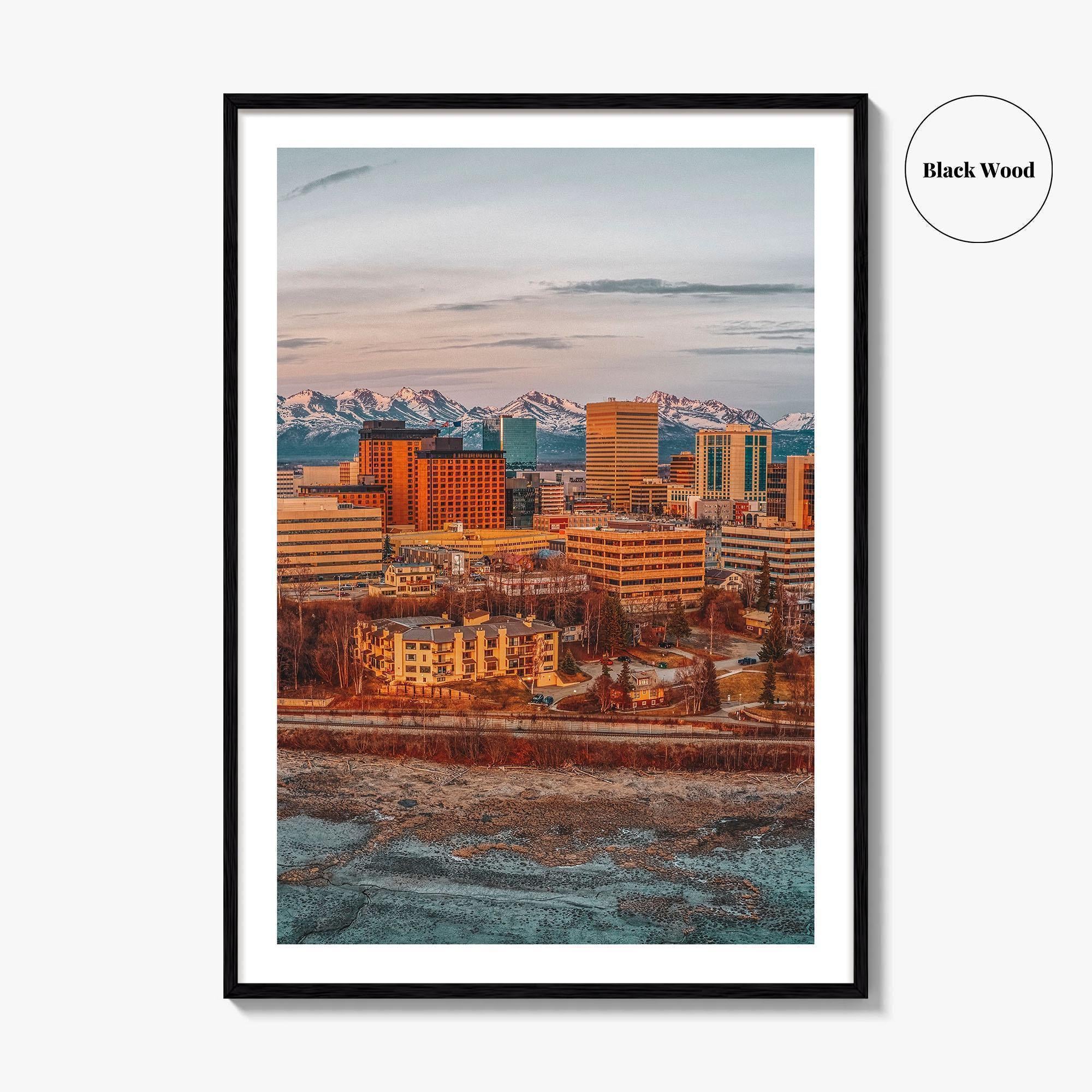 Anchorage Fine Art Photo Print, Alaska Aerial Photo, Wall Decor Poster, USA