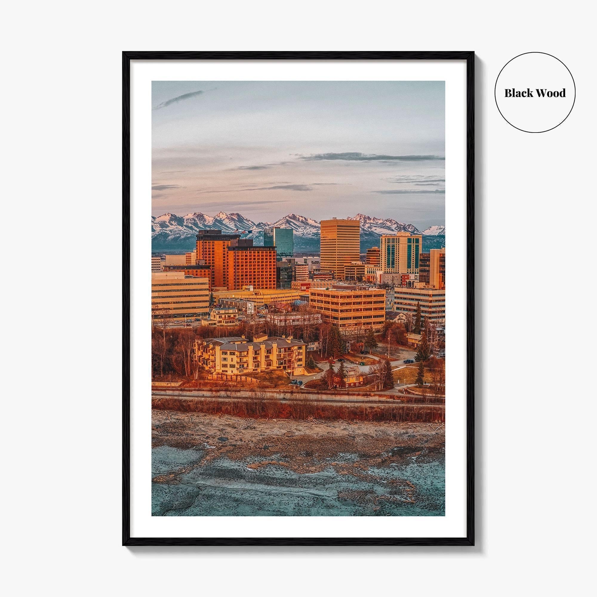 Anchorage Fine Art Photo Print, Alaska Aerial Photo, Wall Decor Poster, USA