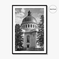 Annapolis Black and White Fine Art Photo Print, Naval Academy Chapel, Maryland, Wall Poster