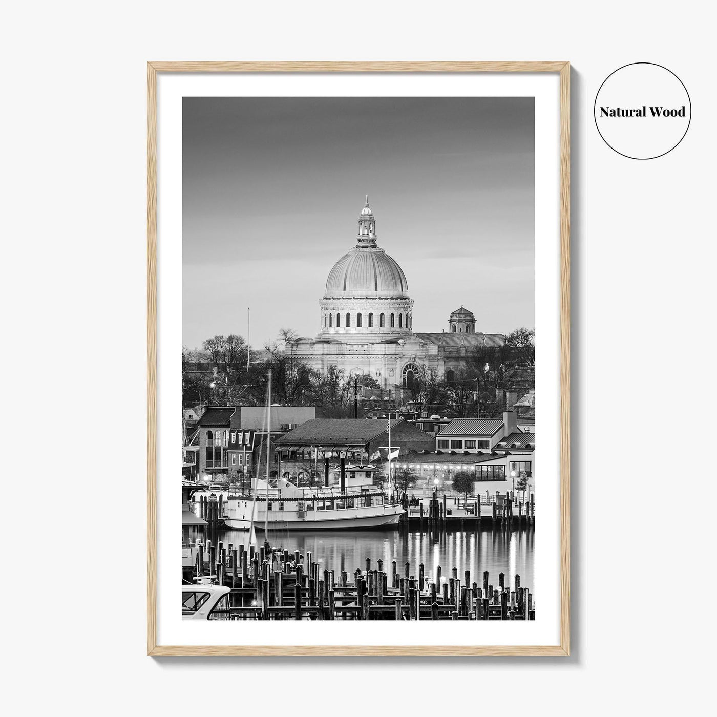Annapolis Skyline Black and White Fine Art Photo Print, Maryland, Chesapeake Bay Poster