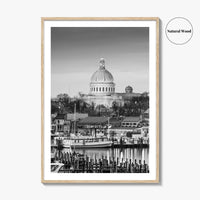 Annapolis Skyline Black and White Fine Art Photo Print, Maryland, Chesapeake Bay Poster