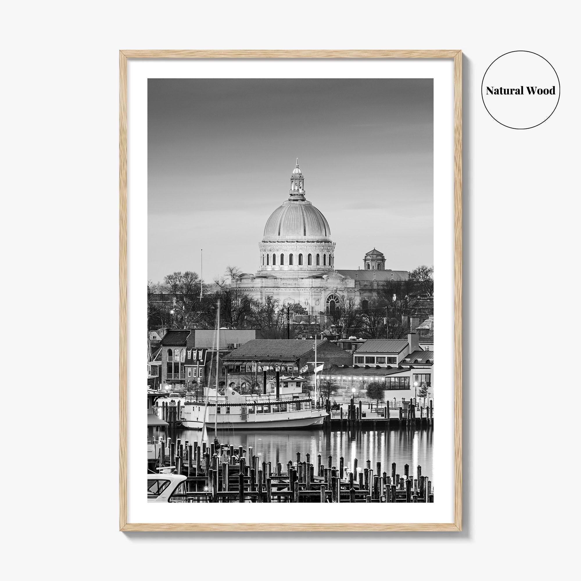 Annapolis Skyline Black and White Fine Art Photo Print, Maryland, Chesapeake Bay Poster