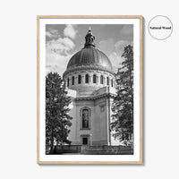 Annapolis Black and White Fine Art Photo Print, Naval Academy Chapel, Maryland, Wall Poster