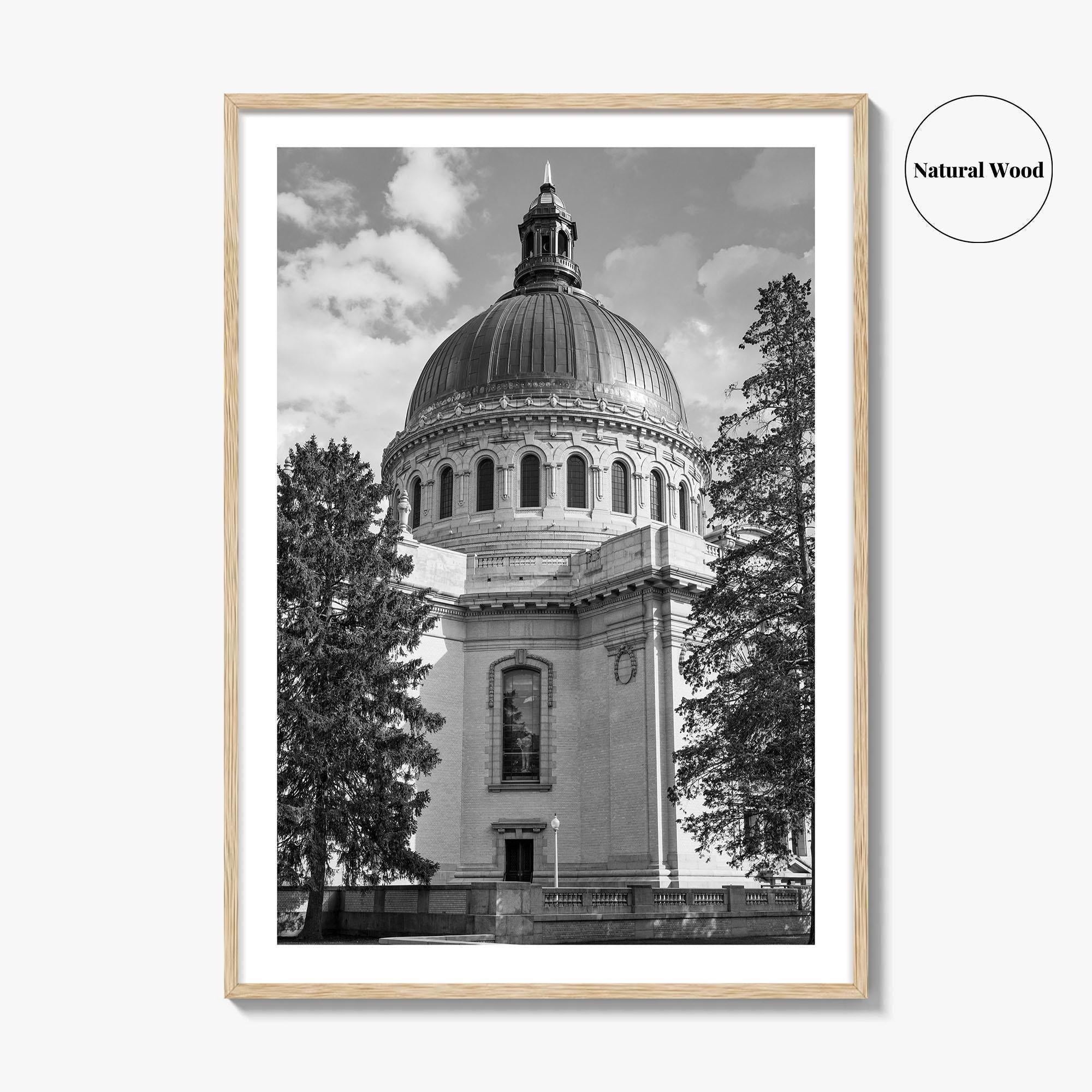 Annapolis Black and White Fine Art Photo Print, Naval Academy Chapel, Maryland, Wall Poster