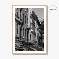 Bedford-Stuyvesant Black and White Fine Art Photo Print, Brooklyn NYC Brownstone Staircases, New York