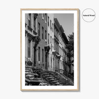 Bedford-Stuyvesant Black and White Fine Art Photo Print, Brooklyn NYC Brownstone Staircases, New York