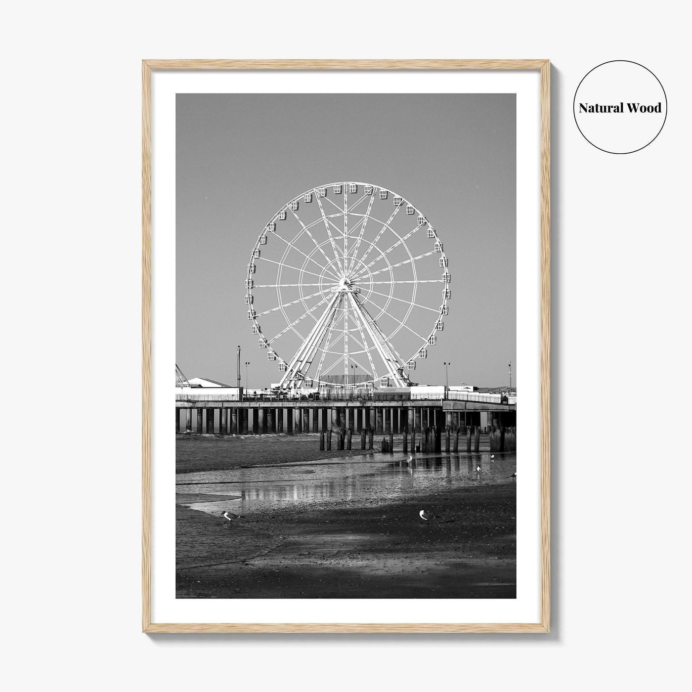 Atlantic City Black and White Fine Art Photo Print, New Jersey Poster, Jersey Shore