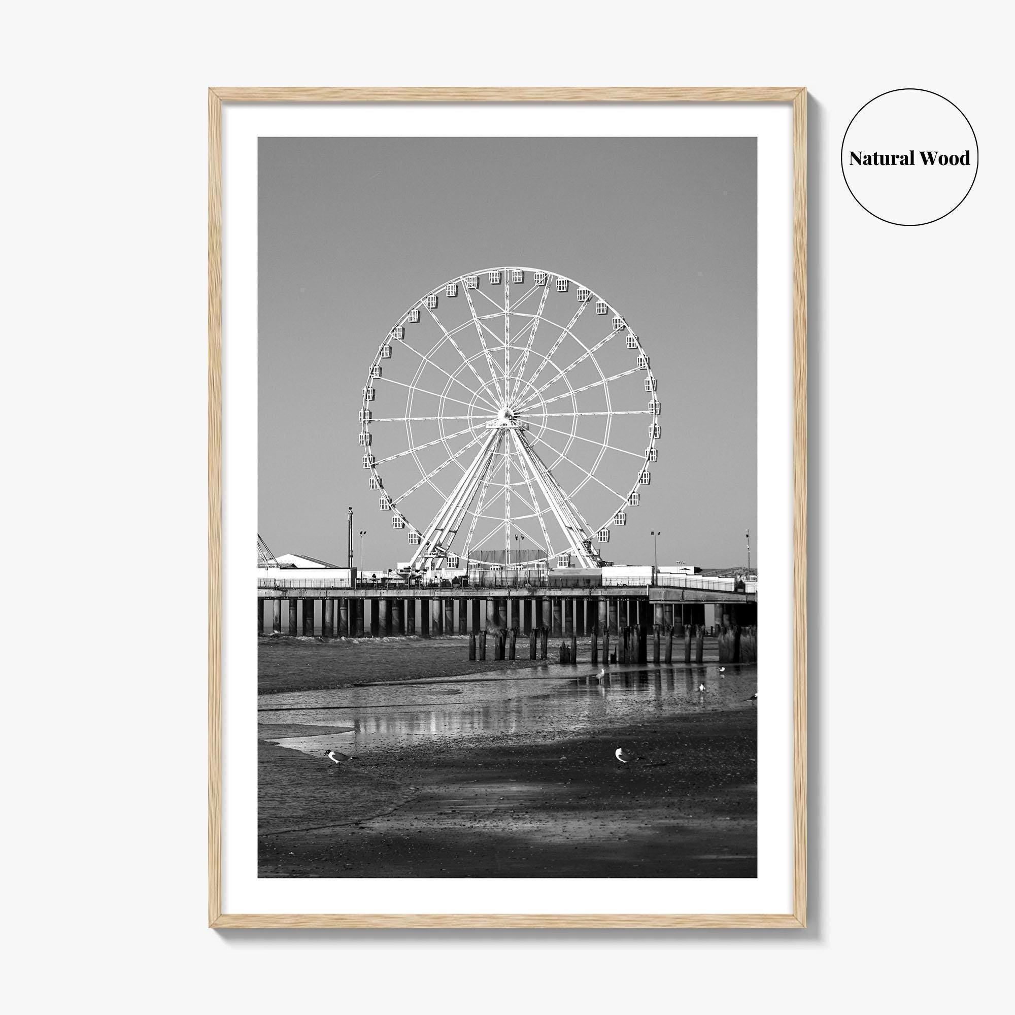 Atlantic City Black and White Fine Art Photo Print, New Jersey Poster, Jersey Shore