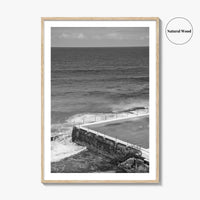 Bondi Beach Black and White Fine Art Photo Print, Icebergs Sydney Australia Poster