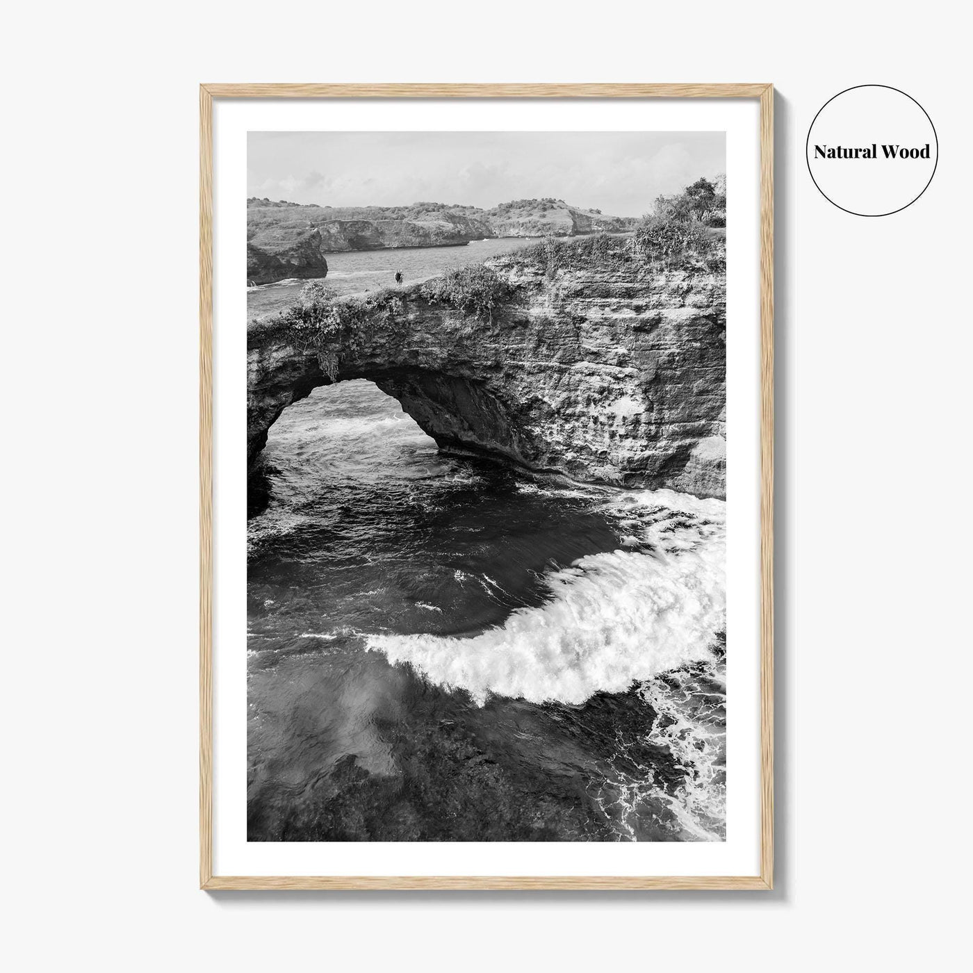 Bali Black and White Fine Art Photo Print, Nusa Penida Broken Bay, Indonesia Poster
