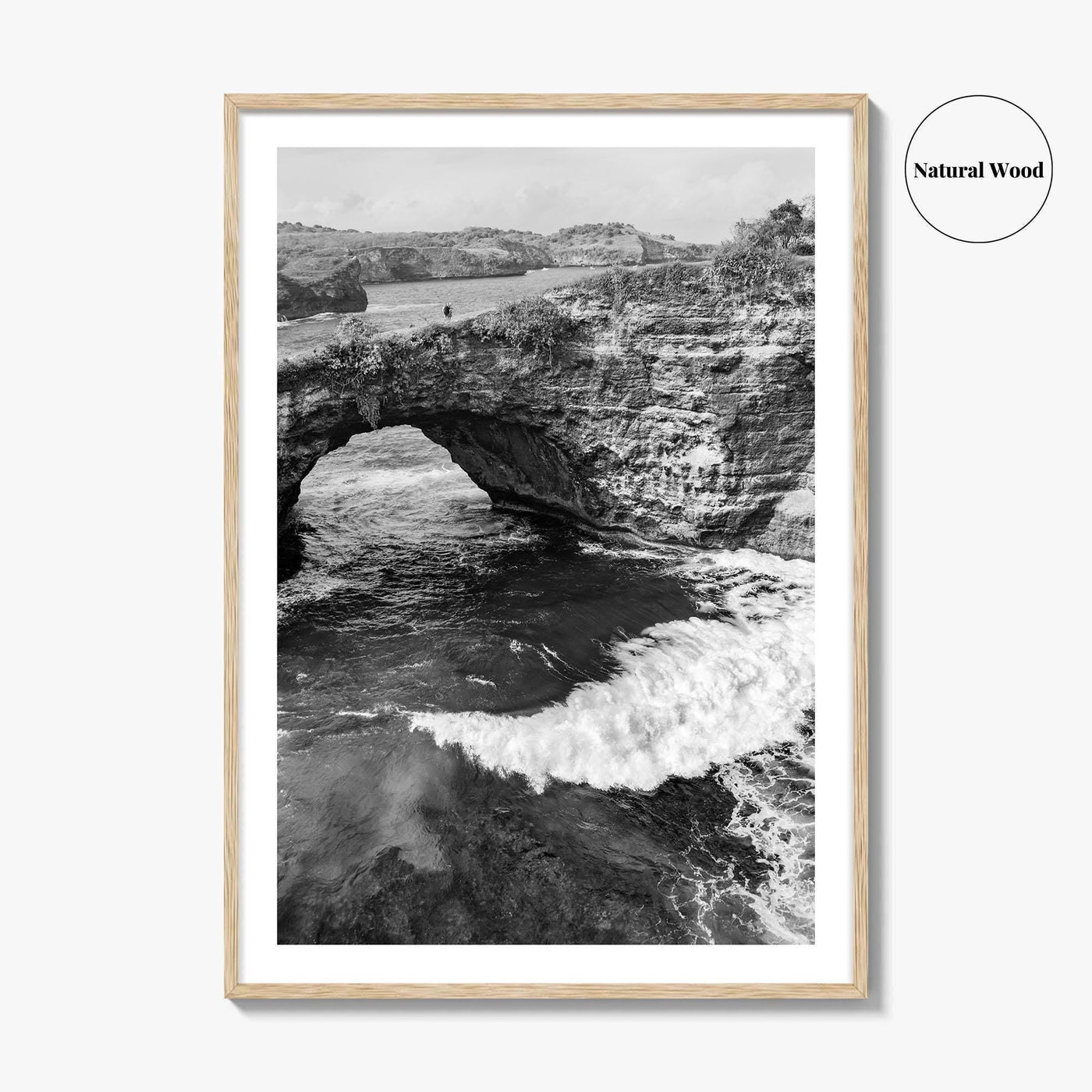 Bali Black and White Fine Art Photo Print, Nusa Penida Broken Bay, Indonesia Poster