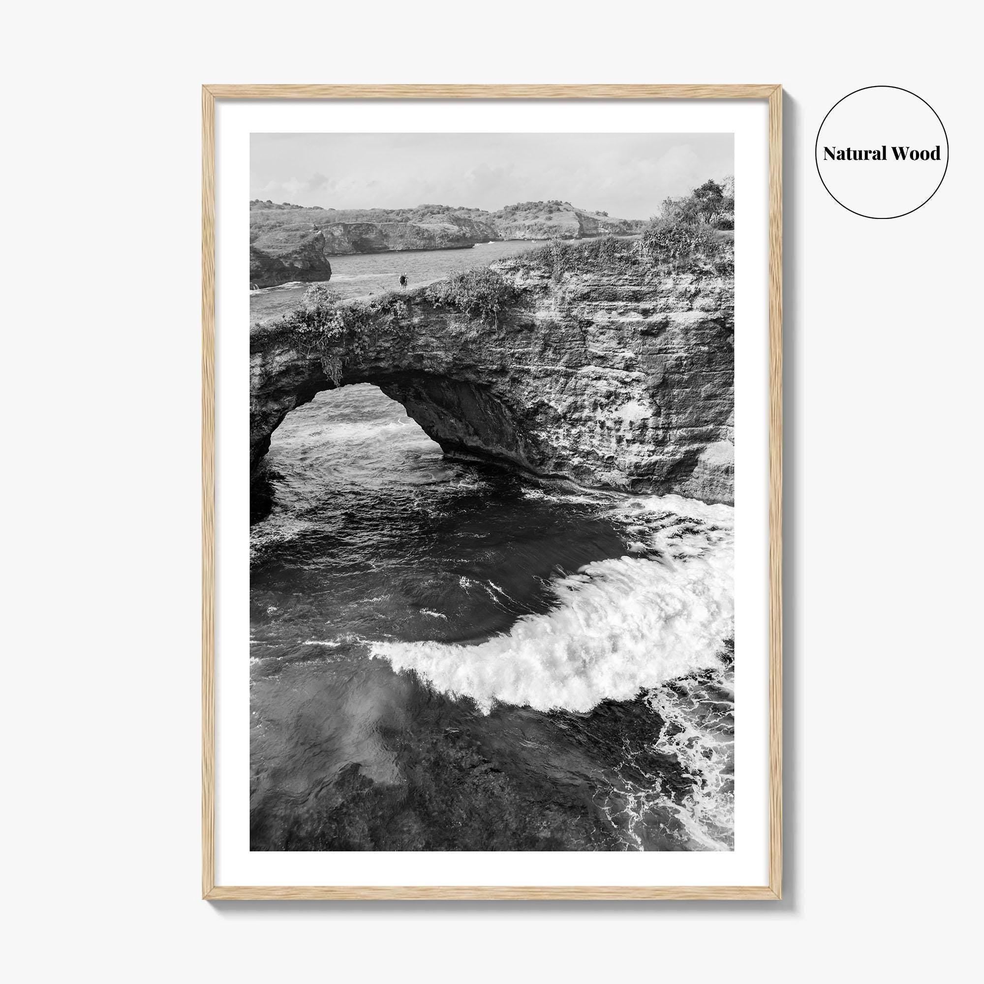 Bali Black and White Fine Art Photo Print, Nusa Penida Broken Bay, Indonesia Poster