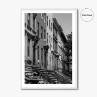 Bedford-Stuyvesant Black and White Fine Art Photo Print, Brooklyn NYC Brownstone Staircases, New York