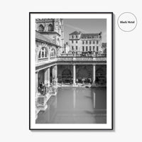 Bath Black and White Fine Art Photo Print, Roman Baths Somerset England Poster