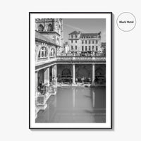 Bath Black and White Fine Art Photo Print, Roman Baths Somerset England Poster
