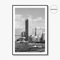 Beirut Black and White Fine Art Photo Print, The Corniche, Lebanon Wall Decor Poster