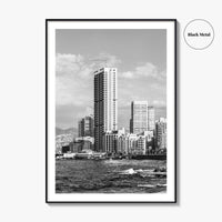 Beirut Black and White Fine Art Photo Print, The Corniche, Lebanon Wall Decor Poster