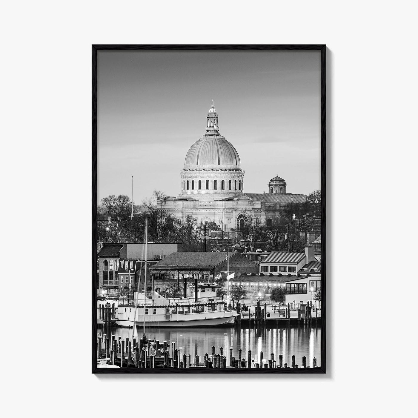 Annapolis Skyline Black and White Fine Art Photo Print, Maryland, Chesapeake Bay Poster