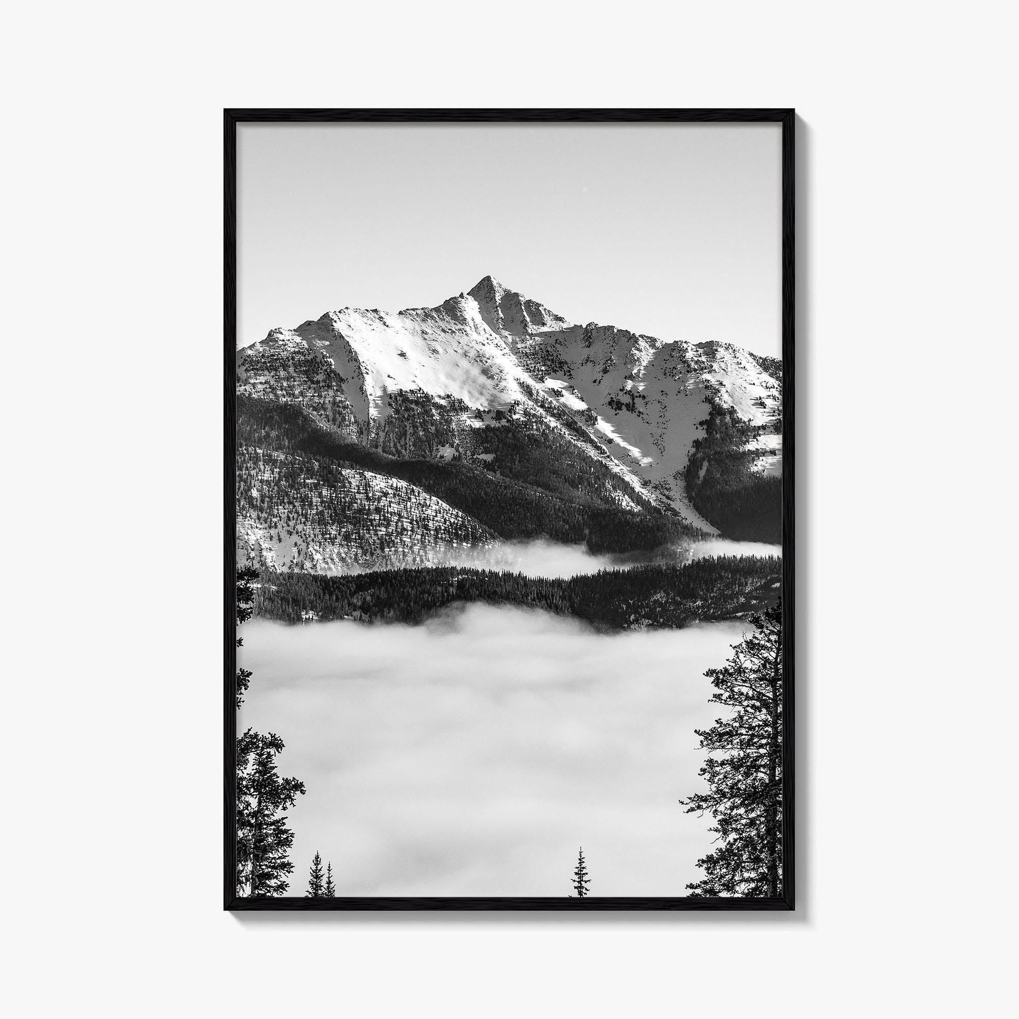 Big Sky Black and White Fine Art Photo Print, Montana USA, Wall Decor Poster