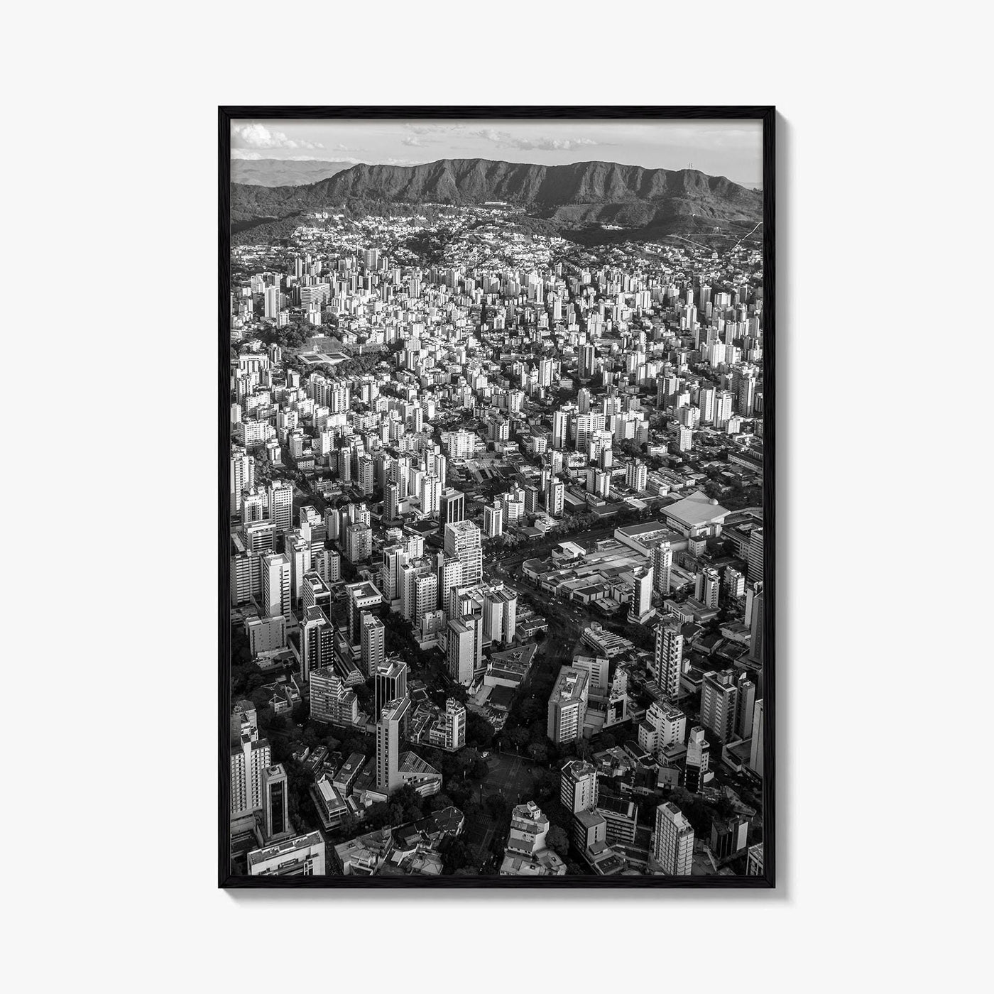 Belo Horizonte Skyline Black and White Fine Art Photo Print, Minas Gerais, Brazil, Poster