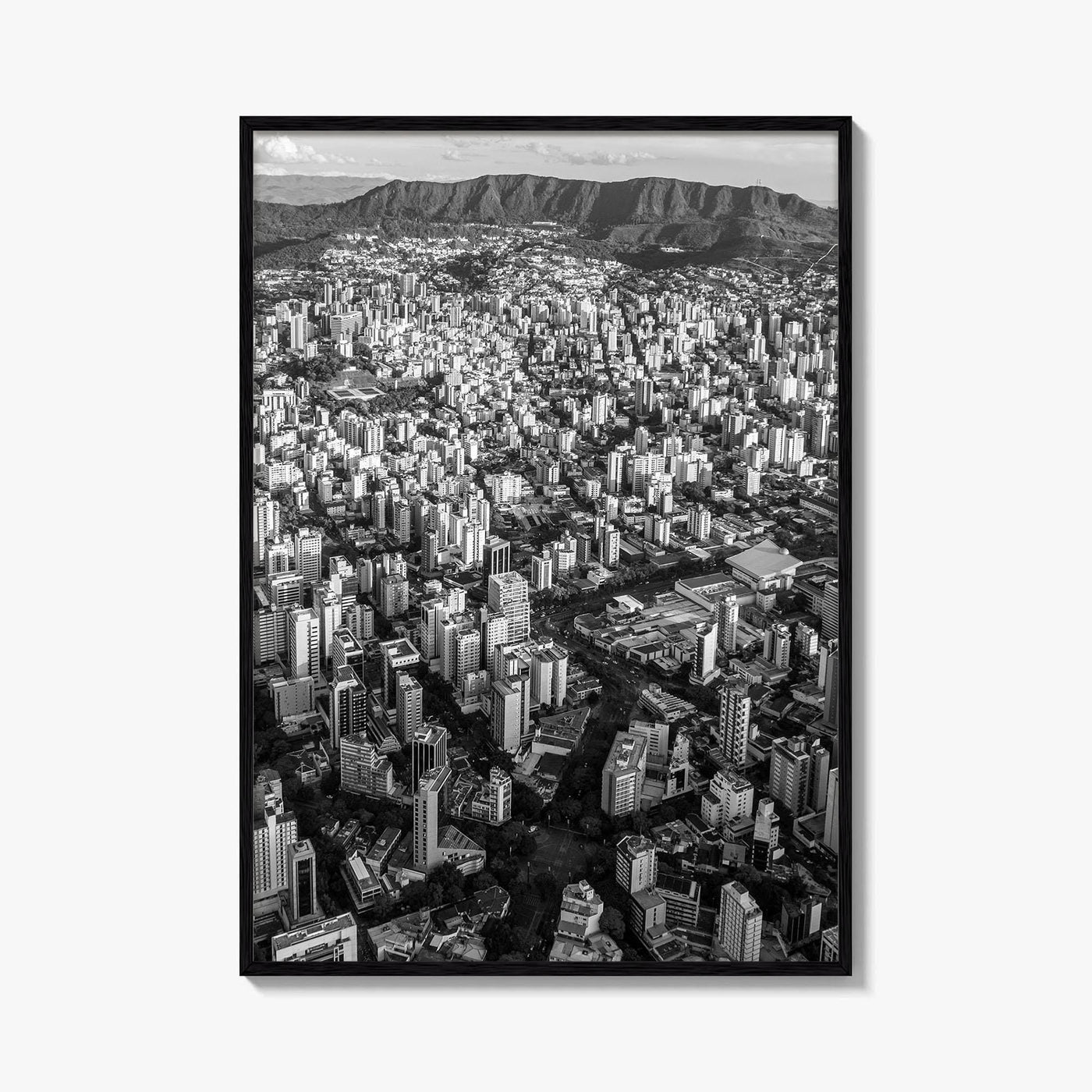 Belo Horizonte Skyline Black and White Fine Art Photo Print, Minas Gerais, Brazil, Poster